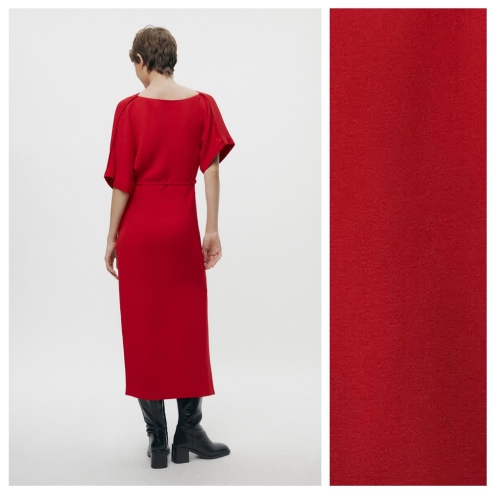 ZARA LONG BELTED DRESS - Picture 5 of 10